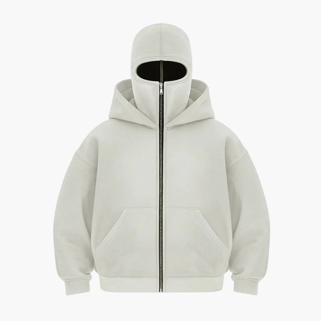 Alex | Unisex Urban Tech Zip Hoodie with Integrated Face Mask — image 8
