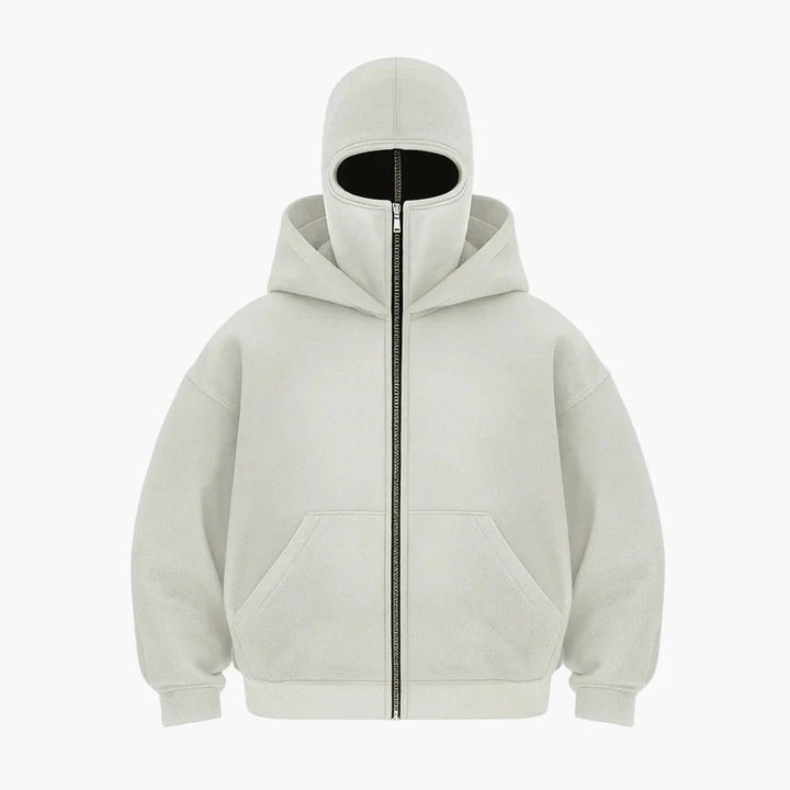 Alex | Unisex Urban Tech Zip Hoodie with Integrated Face Mask — image 8