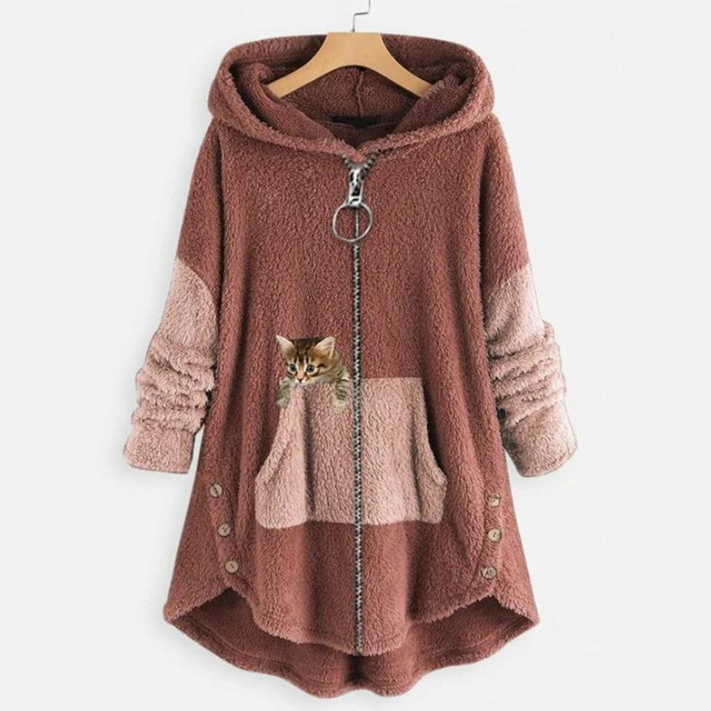 Agnes | Plush Pocketed Buttoned Hoodie — image 4