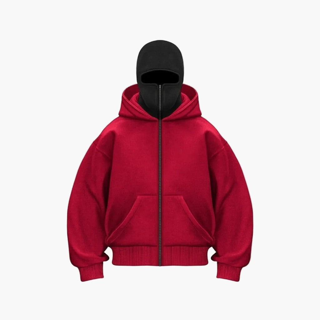 Alex | Unisex Urban Tech Zip Hoodie with Integrated Face Mask — image 10