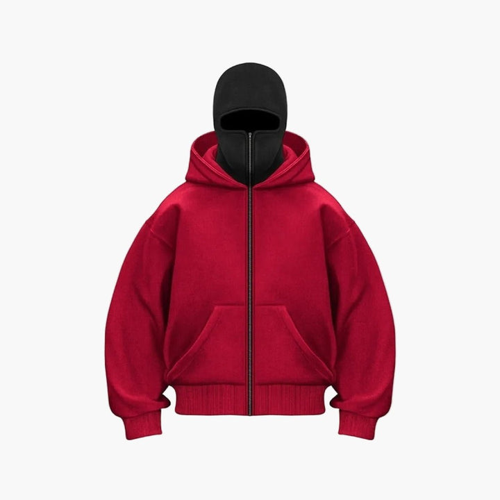 Alex | Unisex Urban Tech Zip Hoodie with Integrated Face Mask — image 10