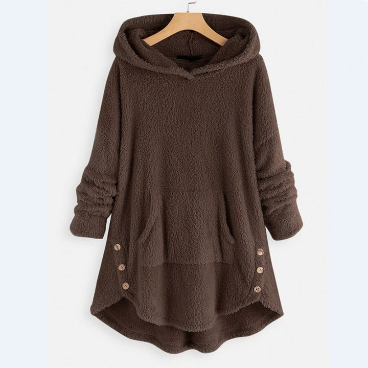 Agnes | Plush Pocketed Buttoned Hoodie — image 5