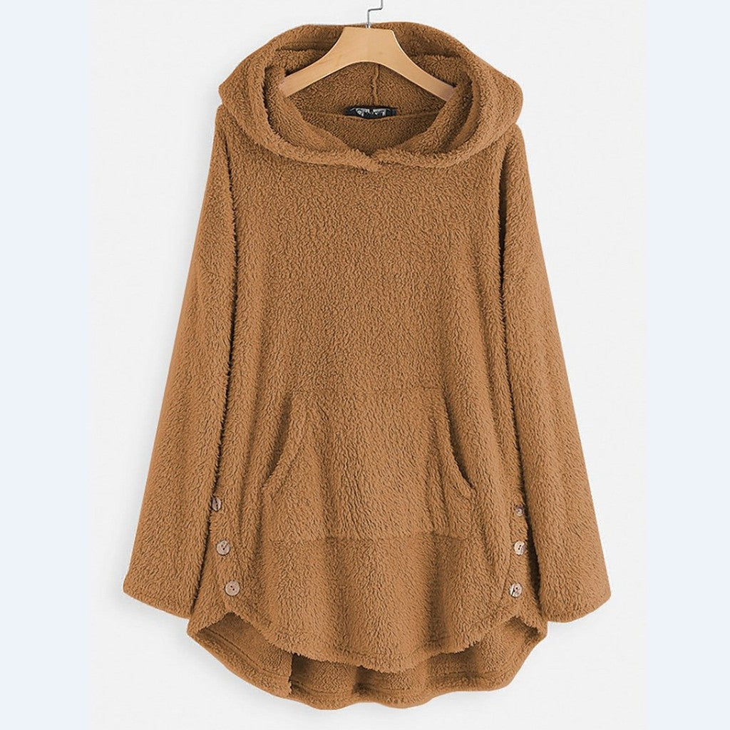 Agnes | Plush Pocketed Buttoned Hoodie — image 7
