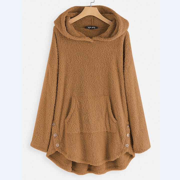 Agnes | Plush Pocketed Buttoned Hoodie — image 7