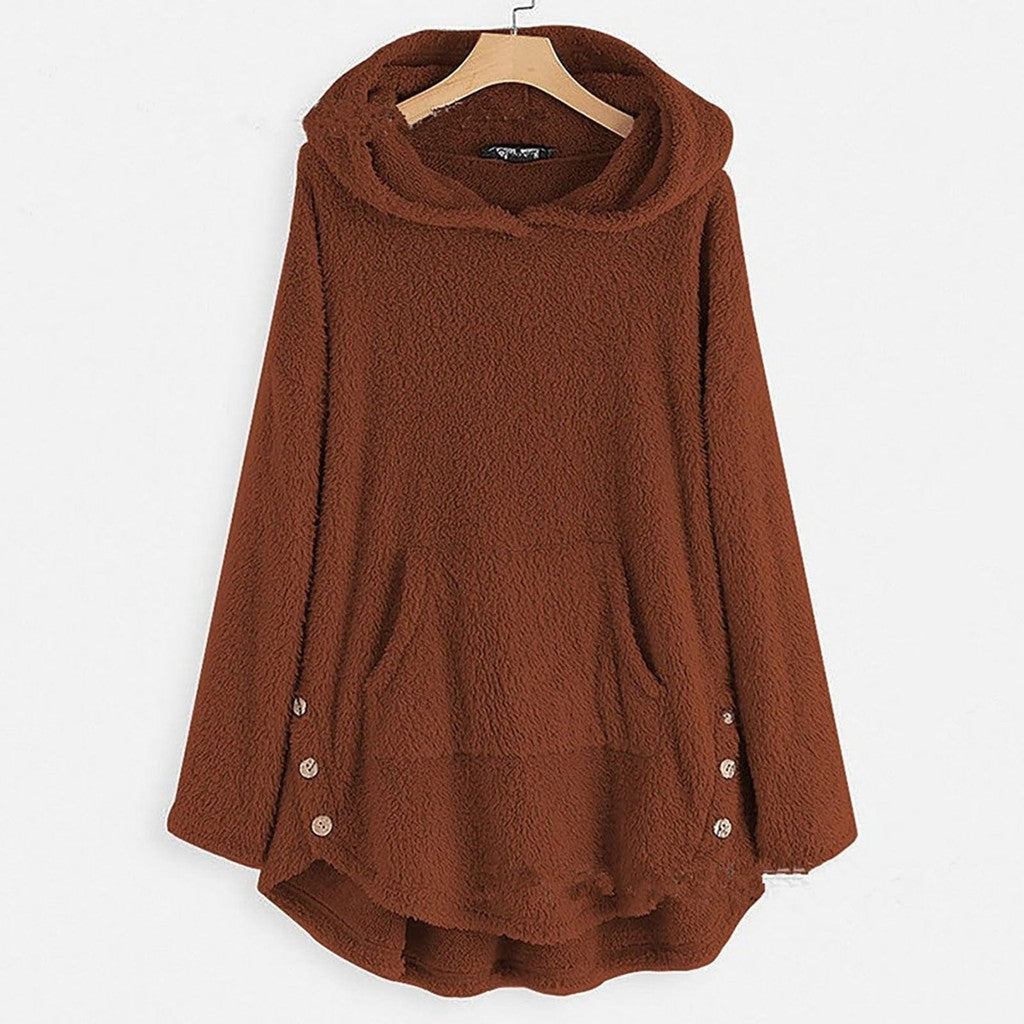 Agnes | Plush Pocketed Buttoned Hoodie — image 8
