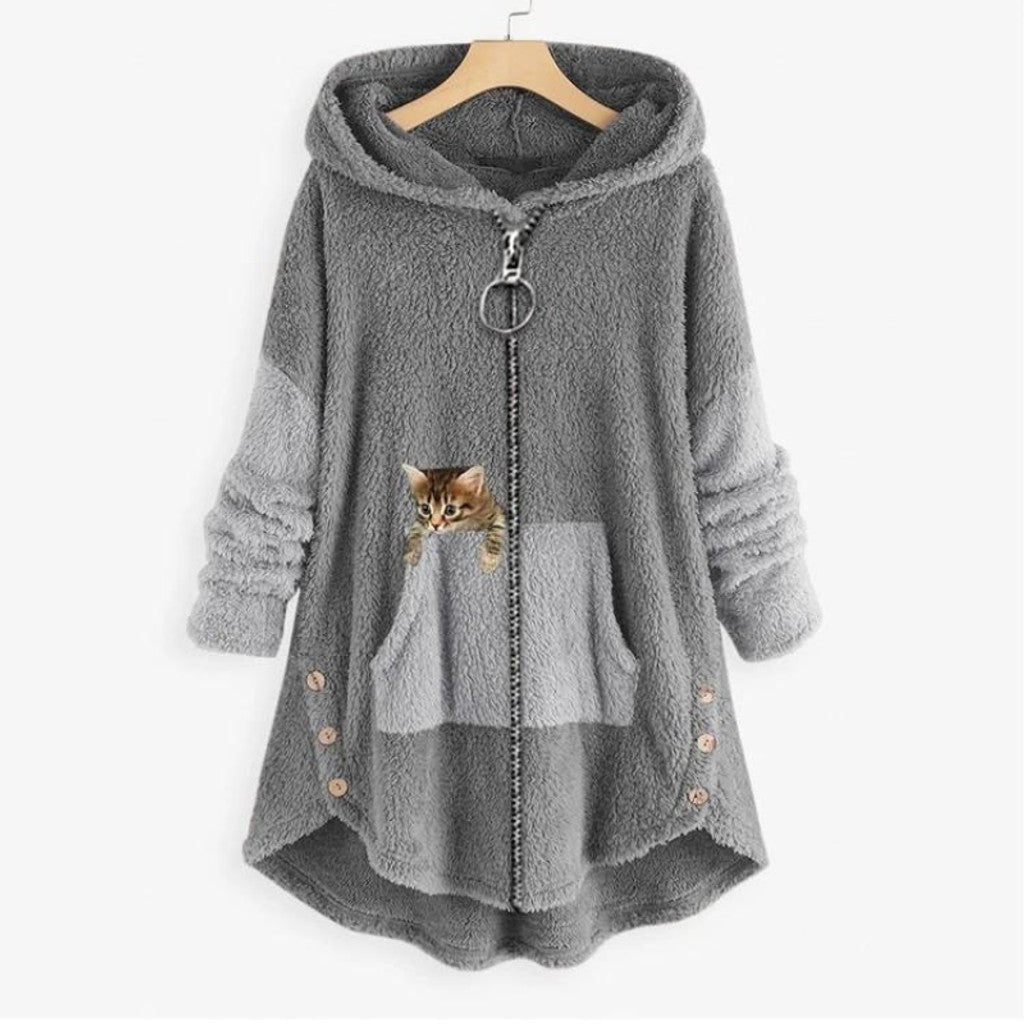 Agnes | Plush Pocketed Buttoned Hoodie — image 9