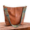 Faux Leather Tote Bag with Boho Strap