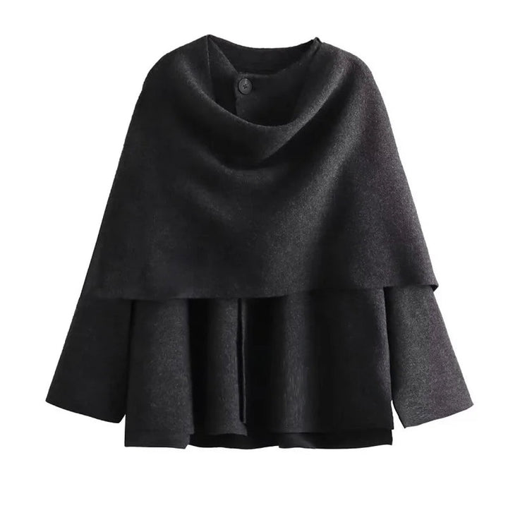 Women's Asymmetric Collar Jacket with Draped Neckline — image 3