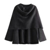 Asymmetric Draped Collar Cardigan Jacket