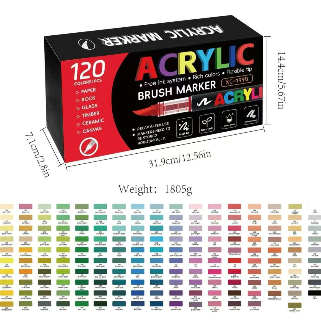 Direct-liquid Acrylic Soft-tip Black Rod Opaque Layerable Coloring Pen
