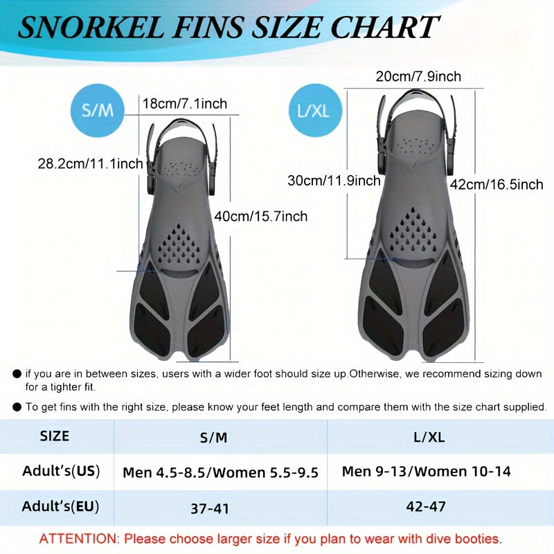 AquaFlex Snorkelling Fins – Ideal for Swimming and Snorkelling