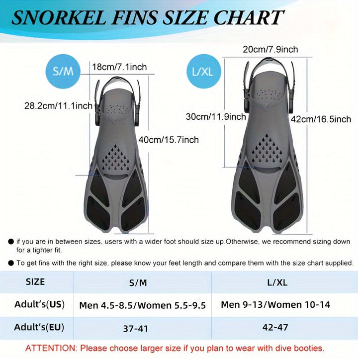 AquaFlex Snorkelling Fins – Ideal for Swimming and Snorkelling