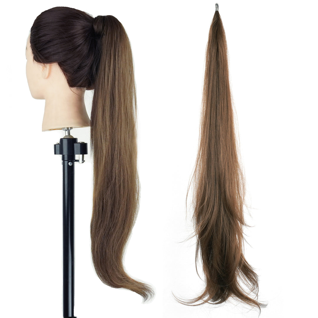 Flexible Synthetic Long Ponytail Wrapped Around Polish Curly Ponytail For Women
