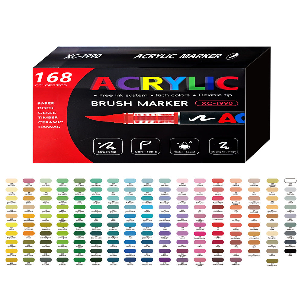 Direct-liquid Acrylic Soft-tip Black Rod Opaque Layerable Coloring Pen