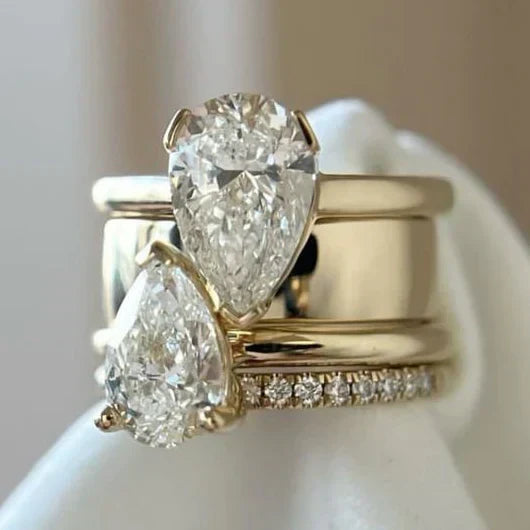 Vintage double cubic zirconia ring