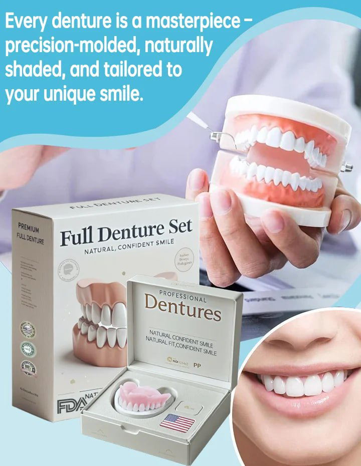 Flexible Denture Set for Upper and Lower Jaw – Reusable and Custom-Fit