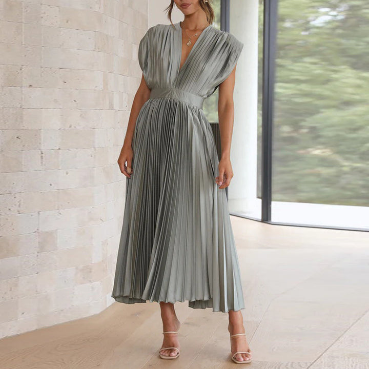 Women's Elegant V-Neck Dress | Sleeveless