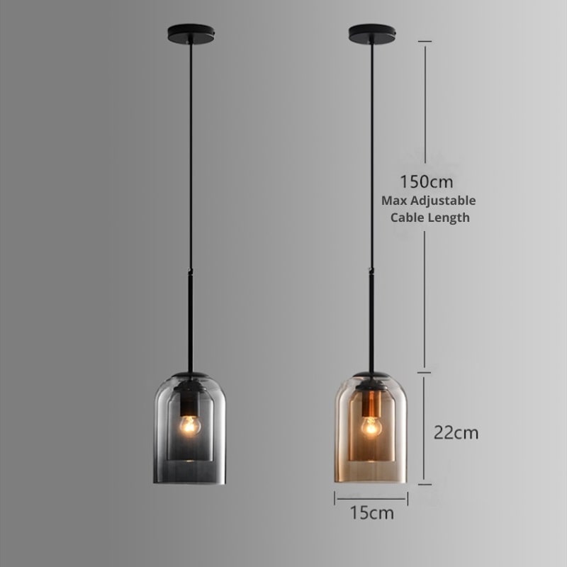 Elegant Double Glass Chandelier - AuraGlas