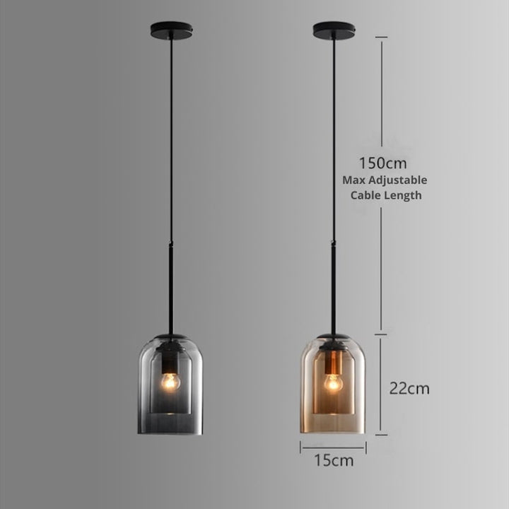Elegant Double Glass Chandelier - AuraGlas
