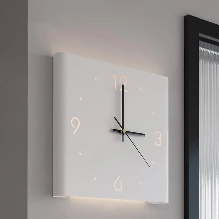 Double-Sided Square Wall Clock | Illuminated Minimalist Design