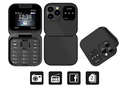 Dual SIM Flip Phone | 1.77" Screen | 1000 mAh | Micro USB
