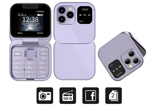 Faltbares Klapphandy mit Dual-SIM | 1,77-Zoll-Display | 1000 mAh | Micro-USB
