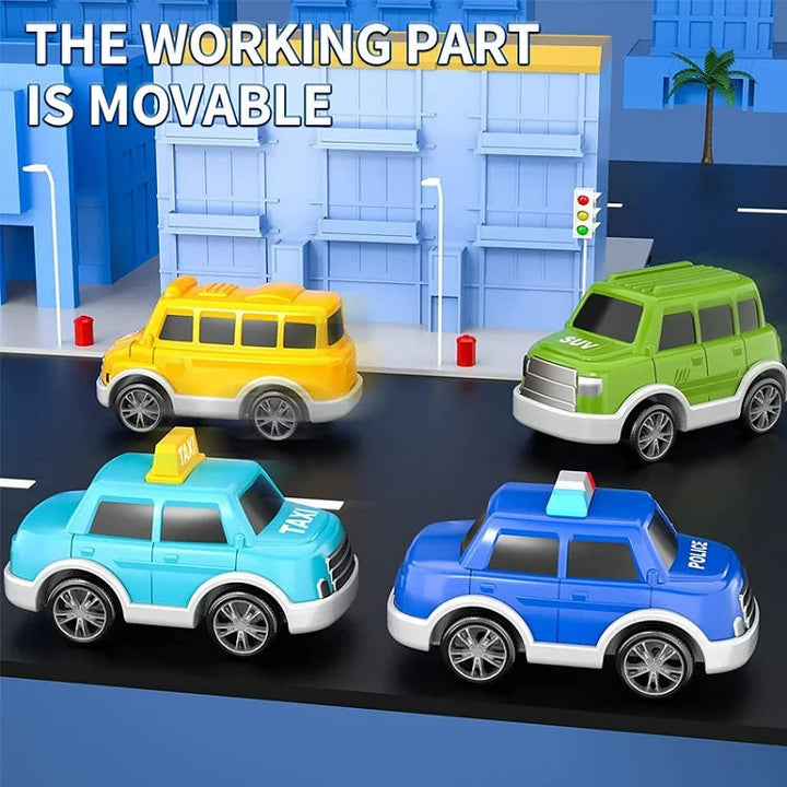 City Toy Carrier with Light and Sound Effects – Includes Vehicles