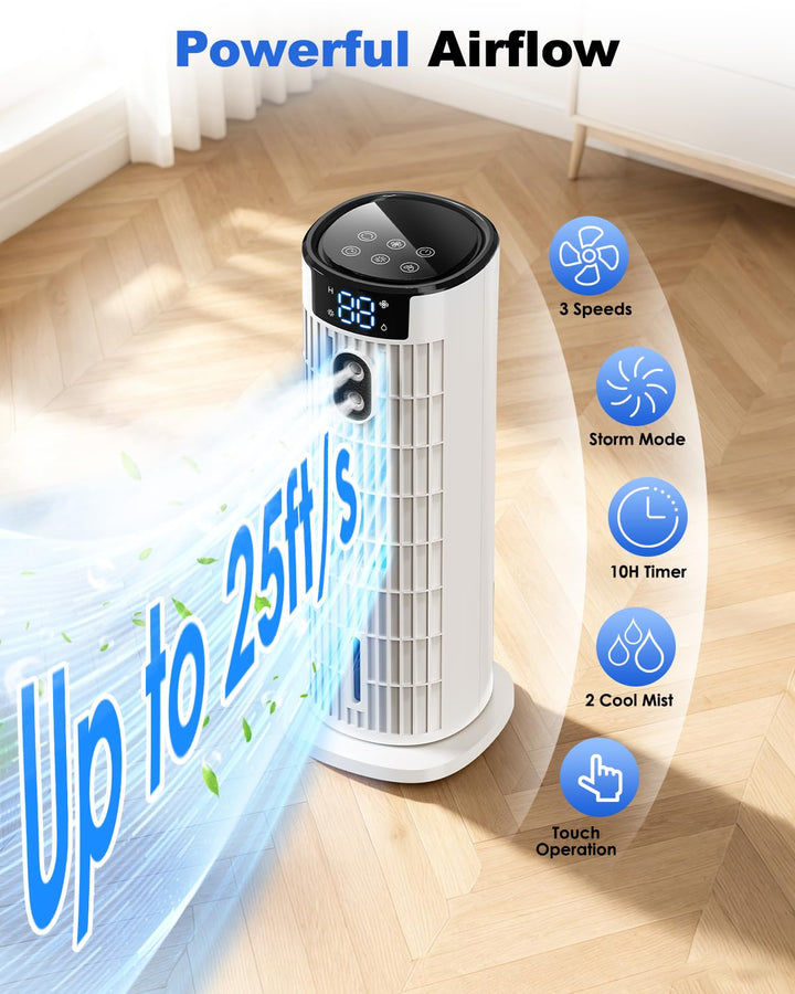 Portable 4-in-1 air cooler with remote control and timer