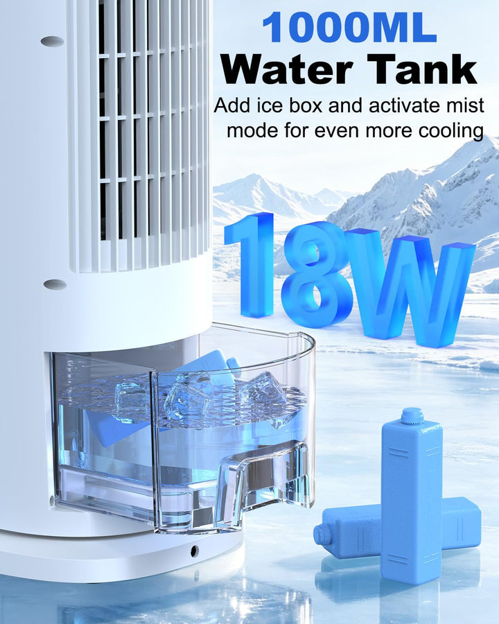 Portable 4-in-1 air cooler with remote control and timer