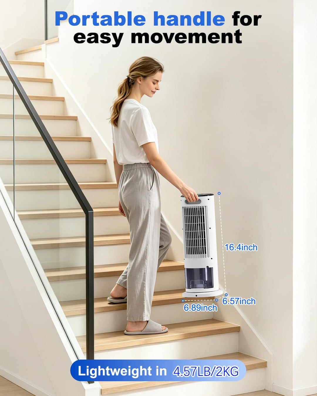 Portable 4-in-1 air cooler with remote control and timer