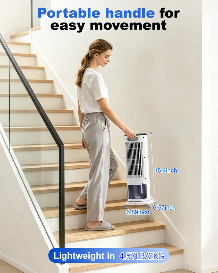 Portable 4-in-1 air cooler with remote control and timer