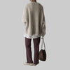 Oversized Ivory Pocket-Front Sweater – Relaxed Everyday Layer
