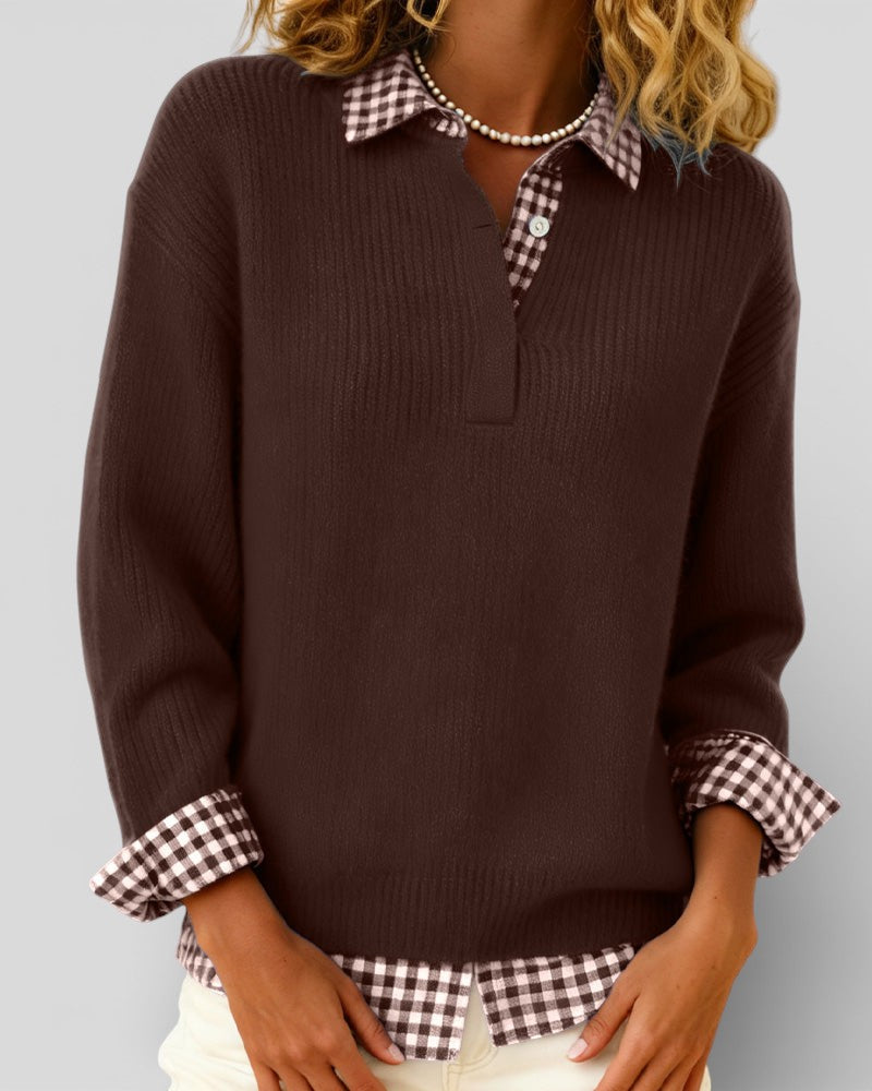 Smart Knitted V-Neck Jumper