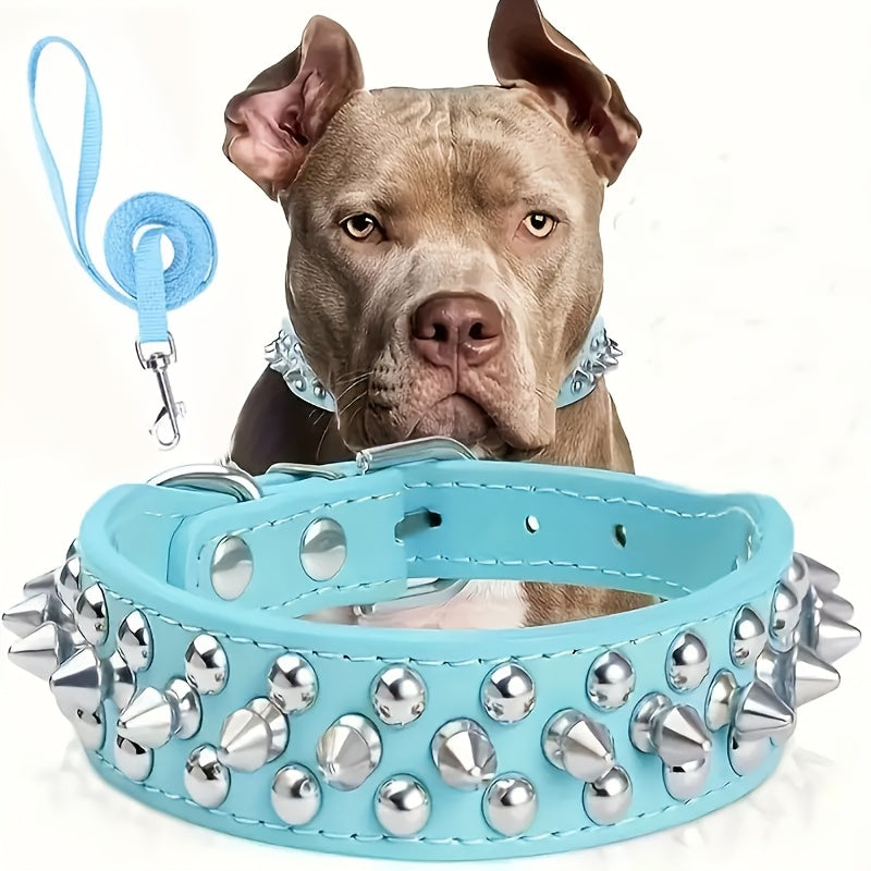 Adjustable Studded Dog Collar - Strong and Secure for Large Dogs