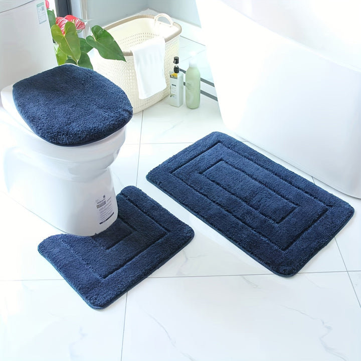 Set of 3 Ultra-Fine Fibre Bath Mats – Quick-Drying and Absorbent