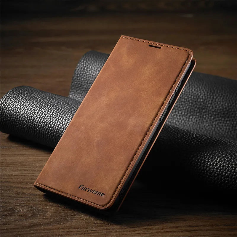 Premium Leather Magnetic iPhone Case for Men and Women