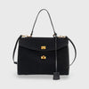 Luxury Suede Shoulder Bag with Vegan Leather Details