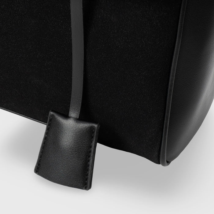 Luxury Suede Shoulder Bag with Vegan Leather Details