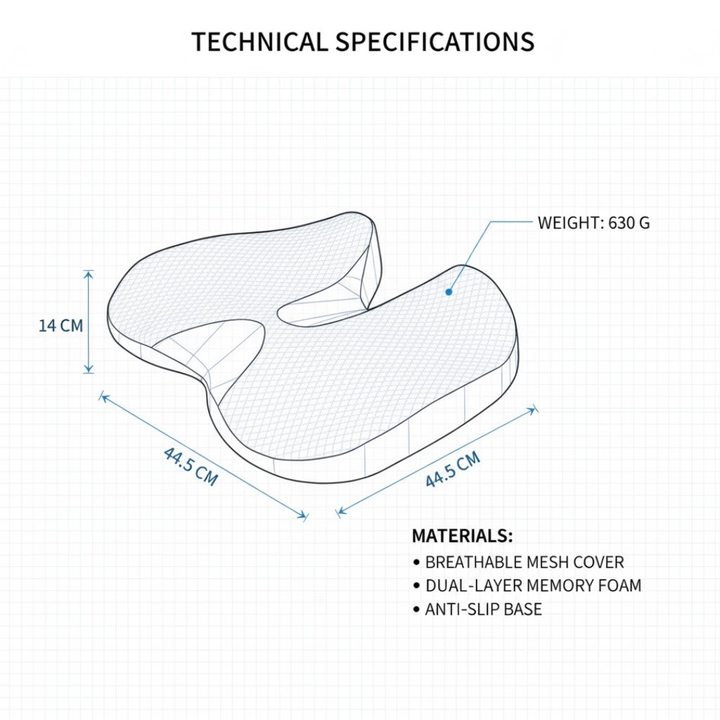 ErgoSit | Pain-Relieving Seat Cushion for Extended Use