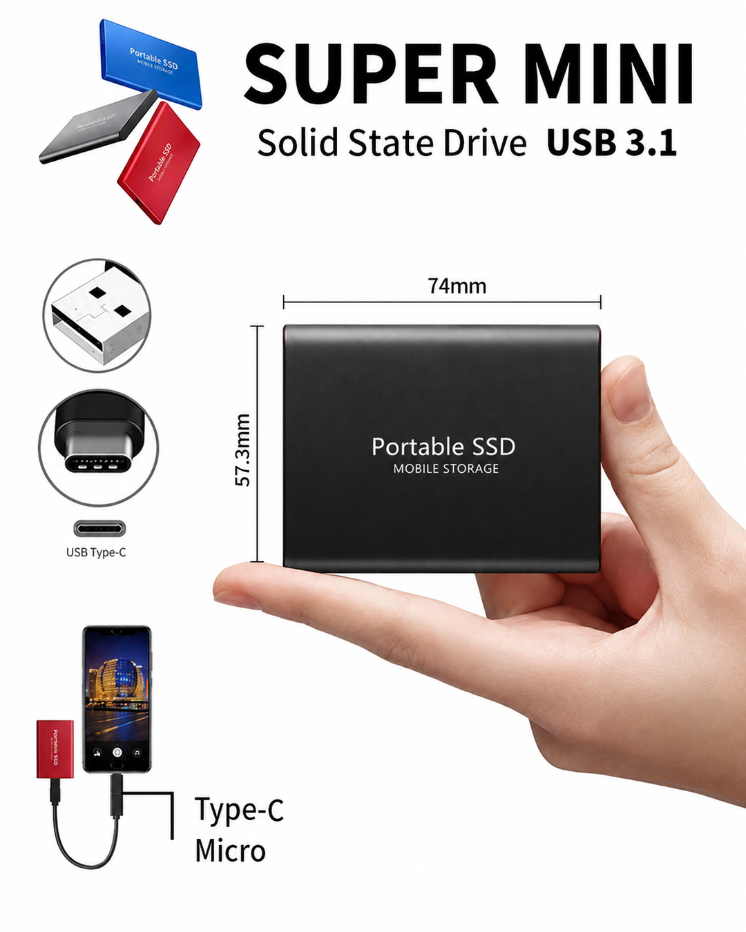 Compact 128 TB SSD for Large Amounts of Data