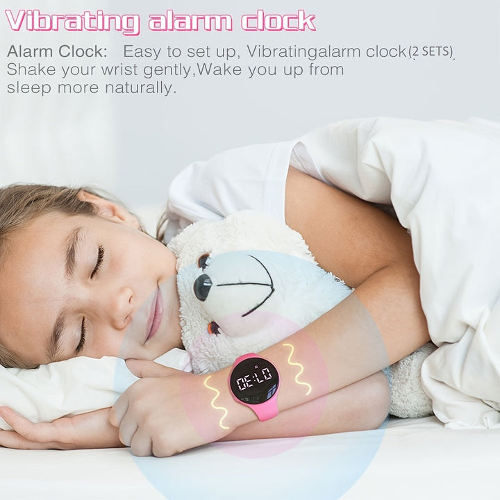Digital LED Watch with Step Counter and Vibrating Alarm – Fitness Tracker for Children