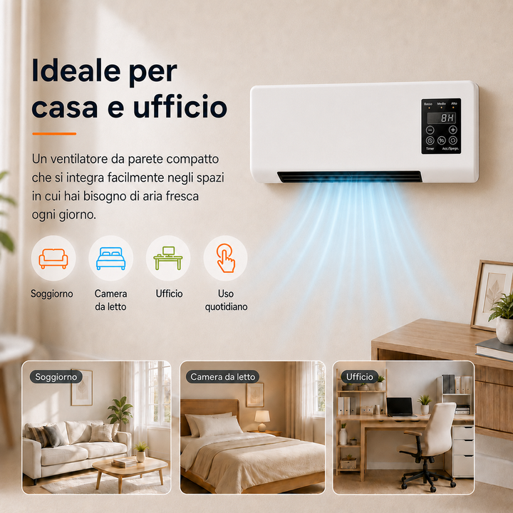 Compact Wall Fan – Portable Cooling with Remote Control
