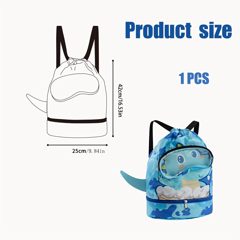 Ocean-Themed Swim Backpack - Waterproof with Wet/Dry Separation