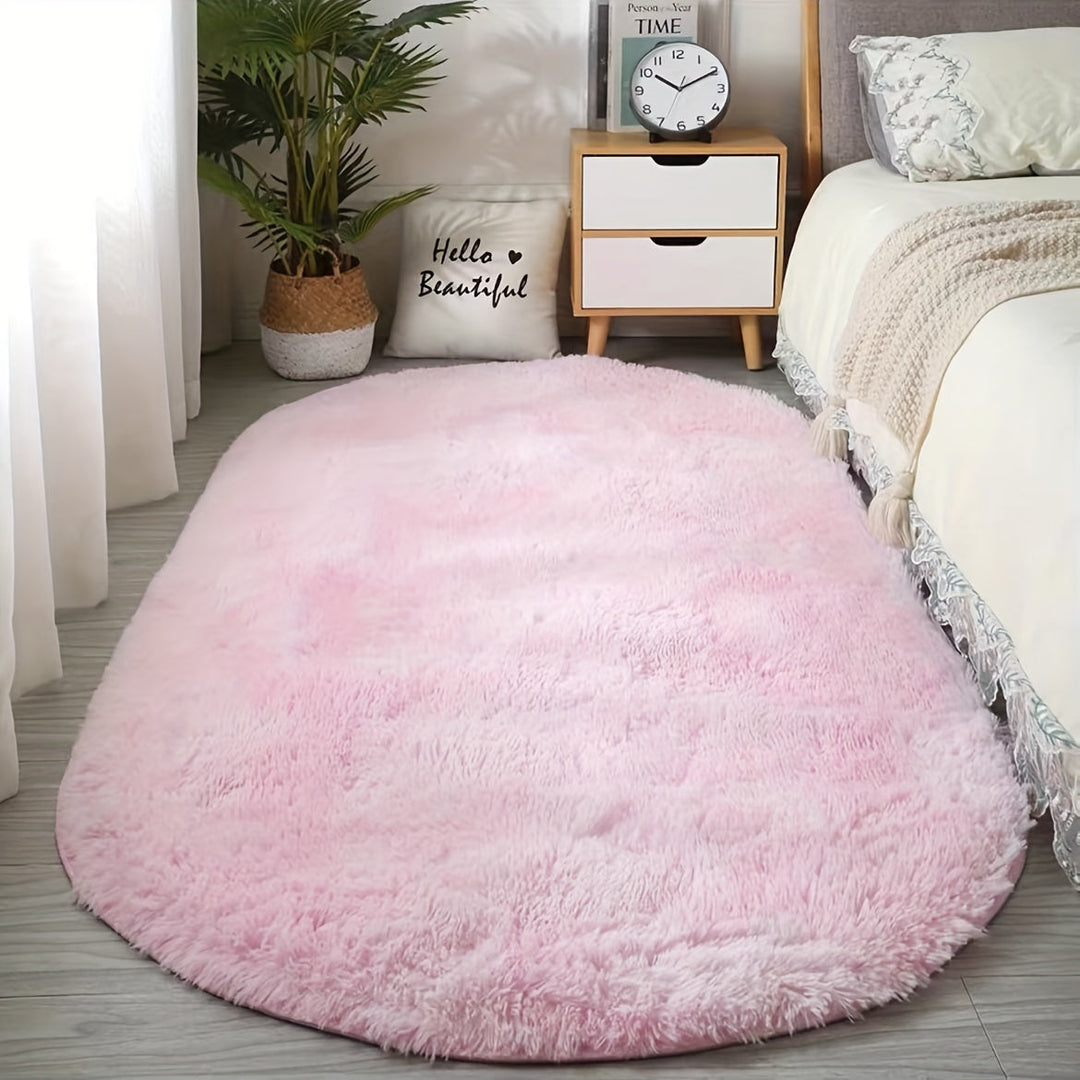 Oval Plush Rug – Soft Rug and Style for Bedroom and Living Room Décor