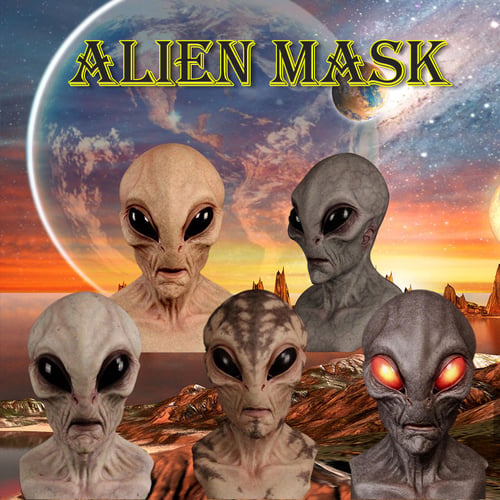CosmicMorph Realistic Alien Mask | Hand-Painted Full-Head Halloween Costume Accessory