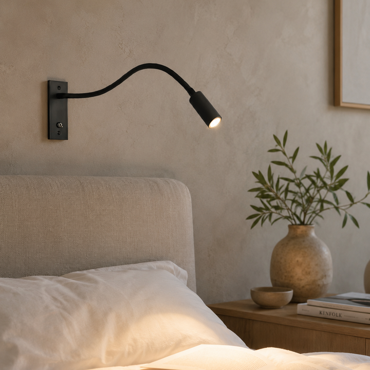 Flexible Gooseneck Wall Lamp – Adjustable Modern Reading Light for Bed and Sofa
