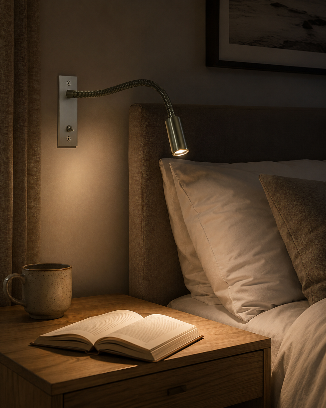 Flexible Gooseneck Wall Lamp – Adjustable Modern Reading Light for Bed and Sofa
