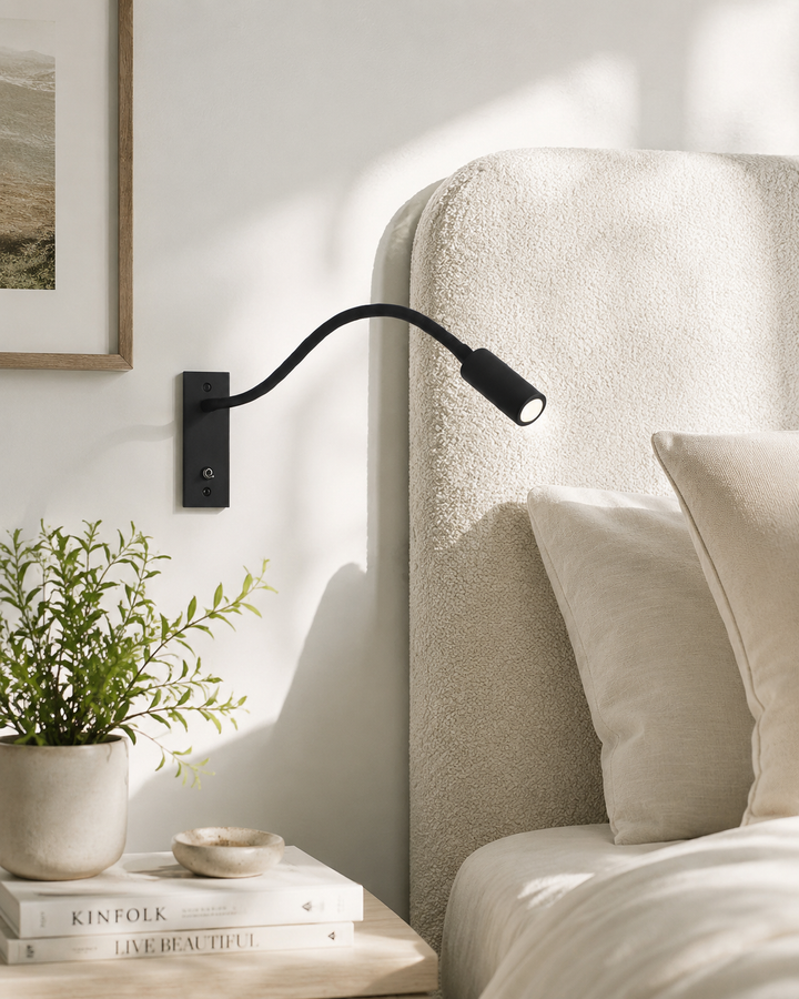 Flexible Gooseneck Wall Lamp – Adjustable Modern Reading Light for Bed and Sofa