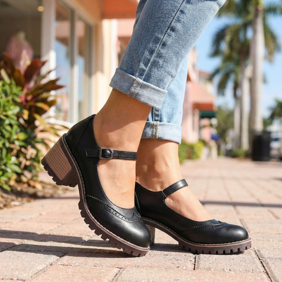 Vintage Mary Jane shoes for women with adjustable strap