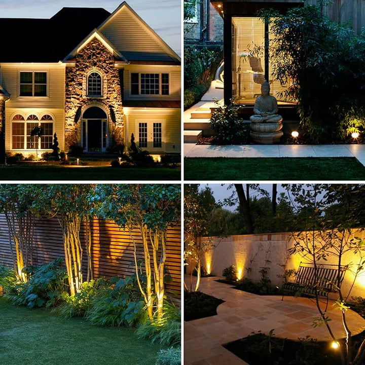 LED Garden Spotlight with Solar Panel and Dusk Sensor